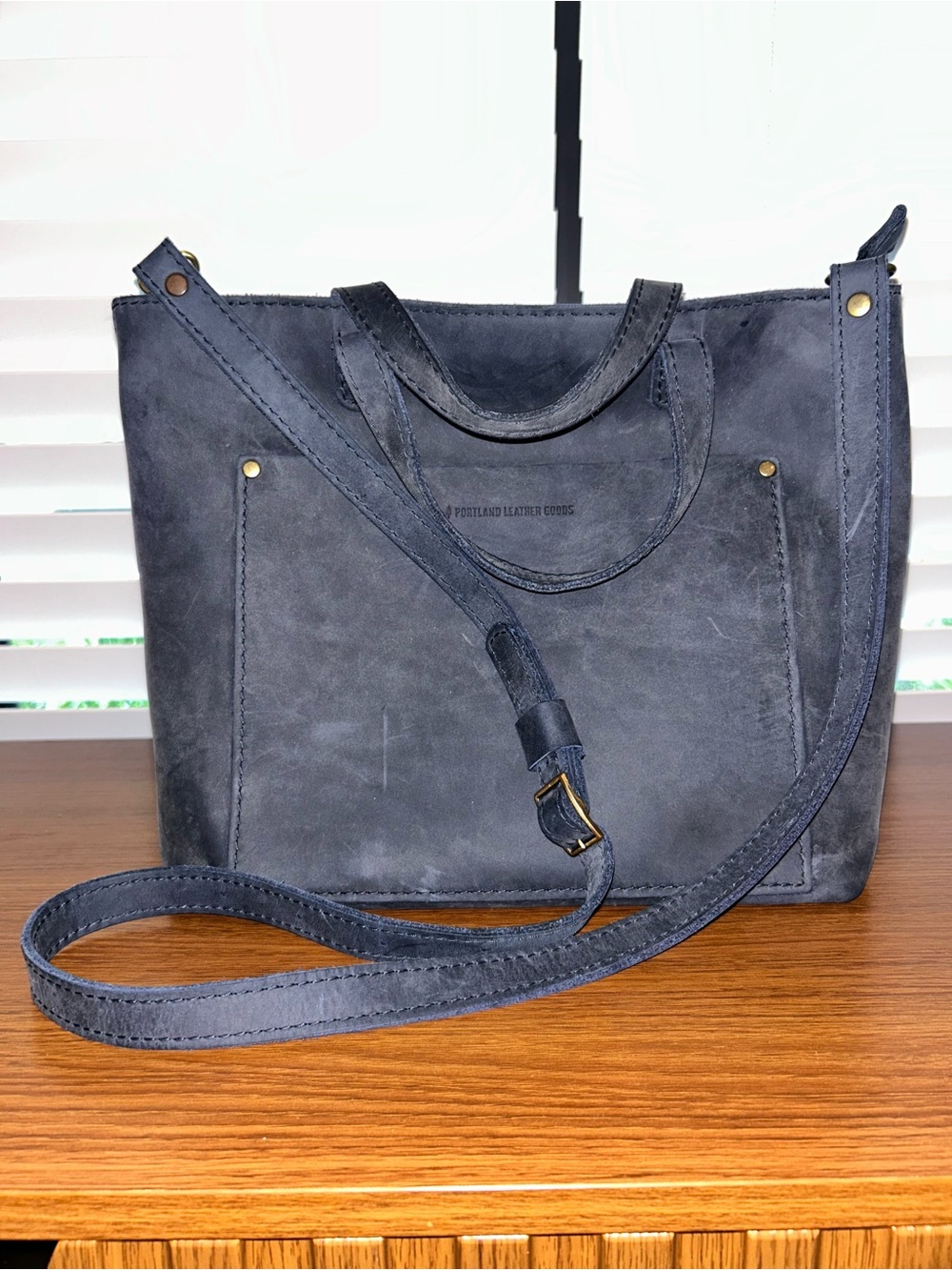 Portland Leather Goods (PLG) Medium Zippered Crossbody in Deep Water